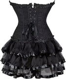 Corset Dresses Overbust Corset Skirt Set Moulin Rouge Showgirl Saloon Girl Costume Clubwear