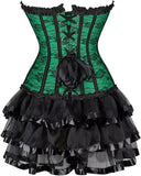 Corset Dresses Overbust Corset Skirt Set Moulin Rouge Showgirl Saloon Girl Costume Clubwear