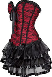 Corset Dresses Overbust Corset Skirt Set Moulin Rouge Showgirl Saloon Girl Costume Clubwear