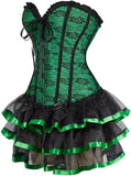 Corset Dresses Overbust Corset Skirt Set Moulin Rouge Showgirl Saloon Girl Costume Clubwear