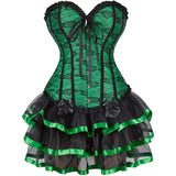 Corset Dresses Overbust Corset Skirt Set Moulin Rouge Showgirl Saloon Girl Costume Clubwear
