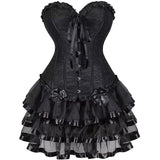 Corset Dresses Overbust Corset Skirt Set Moulin Rouge Showgirl Saloon Girl Costume Clubwear