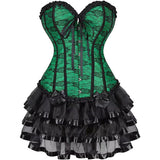 Corset Dresses Overbust Corset Skirt Set Moulin Rouge Showgirl Saloon Girl Costume Clubwear