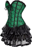 Corset Dresses Overbust Corset Skirt Set Moulin Rouge Showgirl Saloon Girl Costume Clubwear