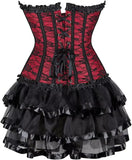 Corset Dresses Overbust Corset Skirt Set Moulin Rouge Showgirl Saloon Girl Costume Clubwear