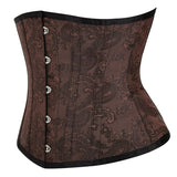 Womens Brocade Underbust Steel Boned Corsets Bustier Waist Trainer