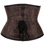 Womens Brocade Underbust Steel Boned Corsets Bustier Waist Trainer