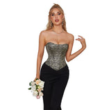 Corset for Women Steampunk Gothic Lace Up Bustiers Steel Boned Corsets Bodice