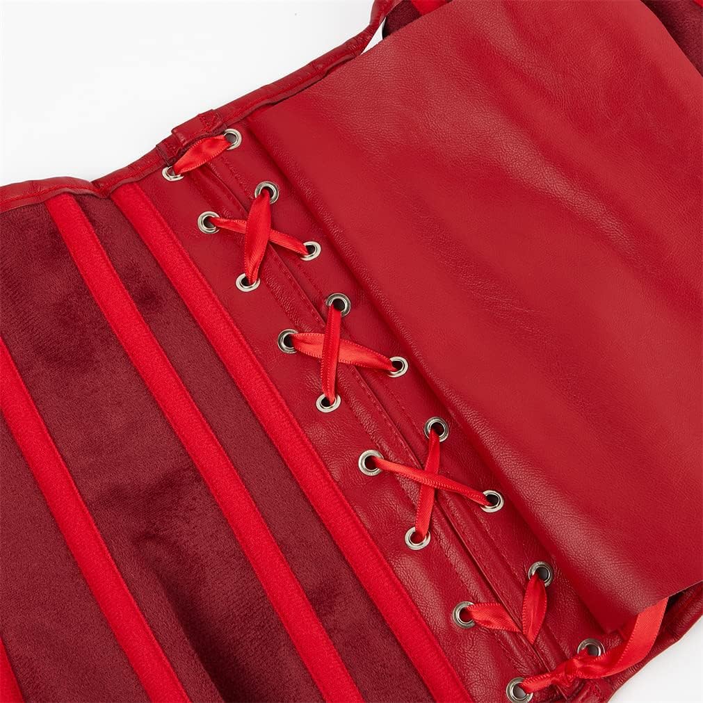 Corsets for Women Plus Size Faux Leather Steampunk Corset Top Zipper Bustier