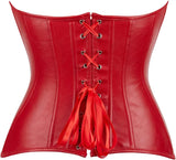 Corsets for Women Plus Size Faux Leather Steampunk Corset Top Zipper Bustier