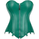 Corsets for Women Plus Size Faux Leather Steampunk Corset Top Zipper Bustier