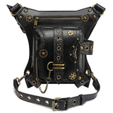 Steampunk Waist Leather Shoulder Leg Hip Holster Pouch Chain Bags Unisex