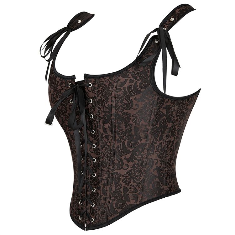 Fashion Womens Sexy Vintage 1920s Renaissance Lace Trim Corset Bustier