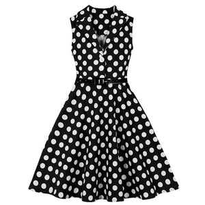 Girls 1950s Retro Rockabilly Vintage Swing Dress with Belt