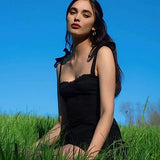 Gothic Dark Sweet Black Dresses Spaghetti Straps Y2K Streetwear