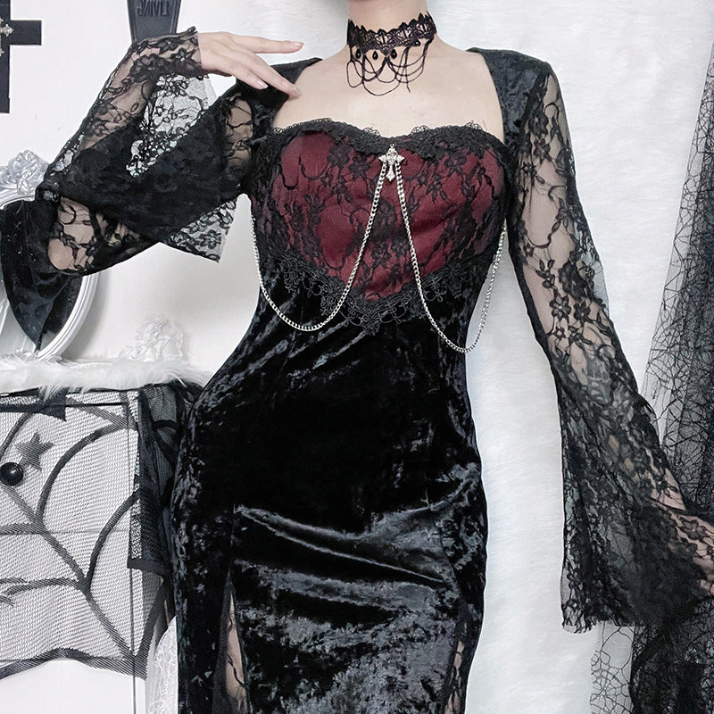 vintage gothic dress Gothic Dress Vintage Goth Romantic Casual Clothes Fashion Dress-Hiipps