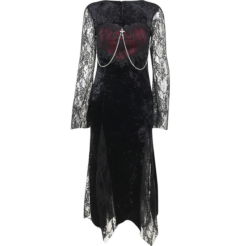 Gothic Dress Vintage Goth Romantic Casual Clothes Fashion Dress-Hiipps Gothic Dress Vintage Goth Romantic Casual Clothes Fashion Dress-Hiipps