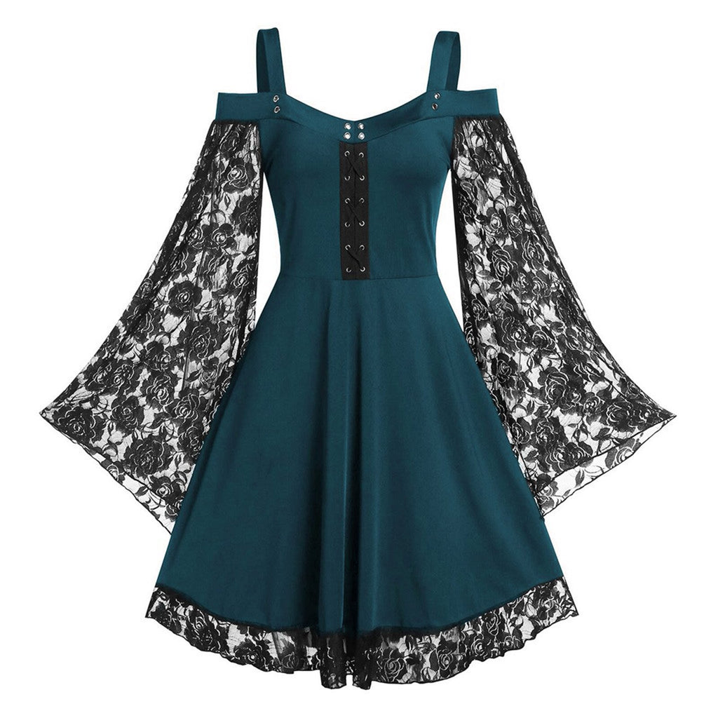 Gothic Vintage Lace Patchwork Plus Size Goth Dresses Gothic Vintage Lace Patchwork Plus Size Goth Dresses