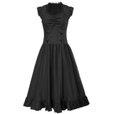 Gothic Vintage Steampunk Gothic Retro Court Princess Sleeveless Lace Up Dress