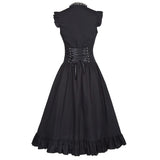 Gothic Vintage Steampunk Gothic Retro Court Princess Sleeveless Lace Up Dress