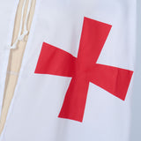 Halloween Cloak Medieval Templar Knight Cape Black or White Hoodie Cosplay Costume