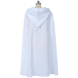 Halloween Cloak Medieval Templar Knight Cape Black or White Hoodie Cosplay Costume