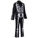 Halloween Skeleton Costume for Men Women Comfy Adult Skeleton Coat Pants