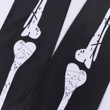 Halloween Skeleton Costume for Men Women Comfy Adult Skeleton Coat Pants