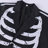 Halloween Skeleton Costume for Men Women Comfy Adult Skeleton Coat Pants