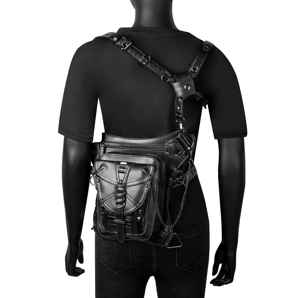Halloween Steampunk Retro Motorcycle Rock Gothic Shoulder Waist Leg Bags Packs