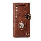 Handmade Vintage Steampunk Gear Leather Card Holder Purse