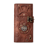 Handmade Vintage Steampunk Gear Leather Card Holder Purse