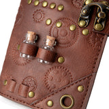 Handmade Vintage Steampunk Gear Leather Card Holder Purse