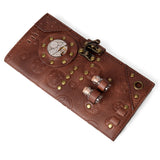 Handmade Vintage Steampunk Gear Leather Card Holder Purse