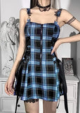 High Waist Backless Plaid Gothic Grunge Punk Party Dress