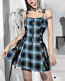 High Waist Backless Plaid Gothic Grunge Punk Party Dress