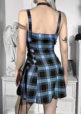 High Waist Backless Plaid Gothic Grunge Punk Party Dress