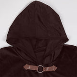 Hooded Cloak Adult Medieval Renaissance Costume with Hood Velvet Cape Halloween