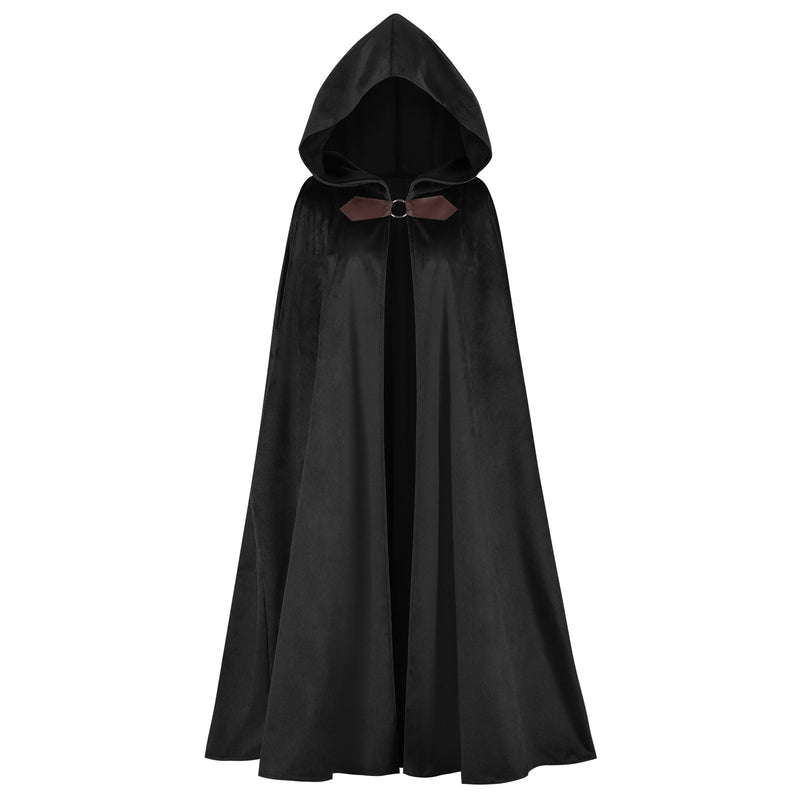 Hooded Cloak Adult Medieval Renaissance Costume with Hood Velvet Cape Halloween