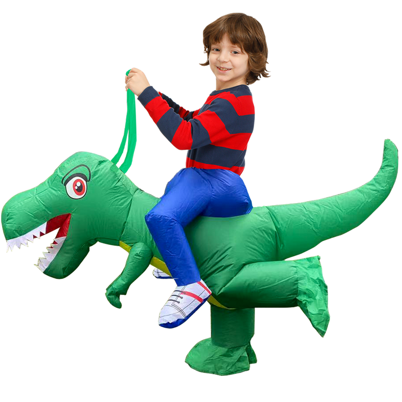 Inflatable Dinosaur Costume Riding T Rex Air Blow up Funny Fancy Dress Party Halloween Costume for Kids Adult