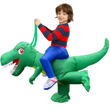 Inflatable Dinosaur Costume Riding T Rex Air Blow up Funny Fancy Dress Party Halloween Costume for Kids Adult
