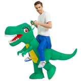 Inflatable Dinosaur Costume Riding T Rex Air Blow up Funny Fancy Dress Party Halloween Costume for Kids Adult