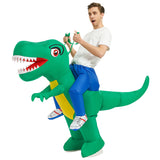 Inflatable Dinosaur Costume Riding T Rex Air Blow up Funny Fancy Dress Party Halloween Costume for Kids Adult