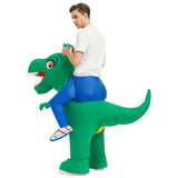 Inflatable Dinosaur Costume Riding T Rex Air Blow up Funny Fancy Dress Party Halloween Costume for Kids Adult