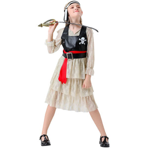 Kids Pirate Costume Buccaneer Princess Costume Pirate Lass Costume Pirate Role Play Dress Up Set