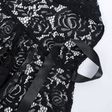 Lace Hooded Cloak Long Womens Halloween Costumes Cape Full Length Sheer Cosplay Cloaks Robe
