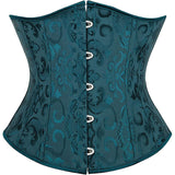 Ladies Classic Elegant Flower Tapestry Brocade Underbust Corset