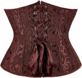 Ladies Classic Elegant Flower Tapestry Brocade Underbust Corset