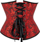 Ladies Classic Elegant Flower Tapestry Brocade Underbust Corset