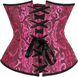 Ladies Classic Elegant Flower Tapestry Brocade Underbust Corset